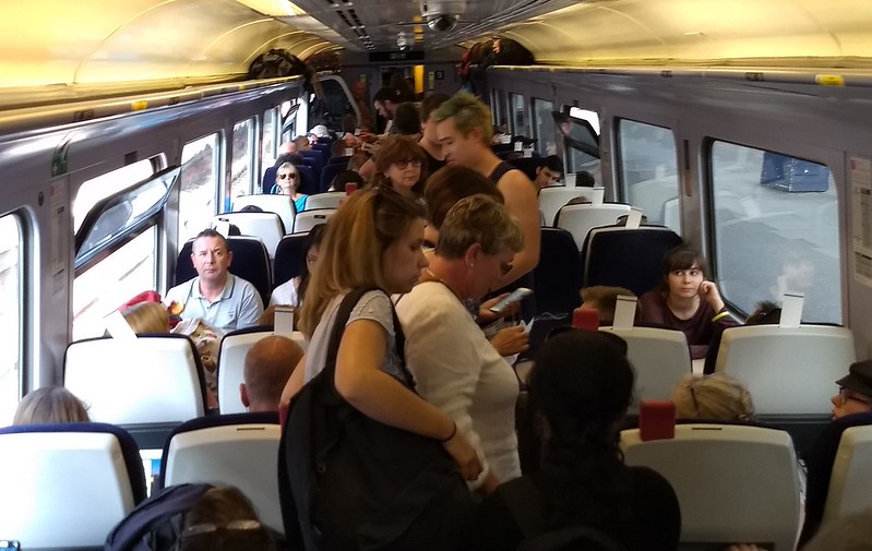 Packed train Salisbury to Bath