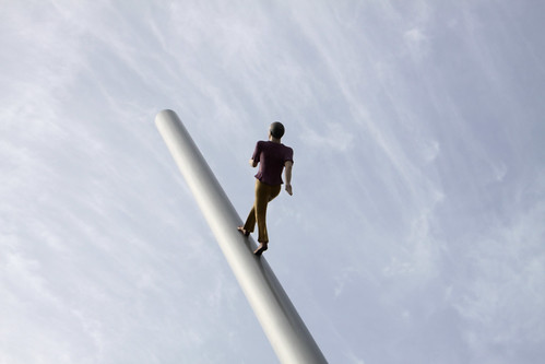 Man walking to the sky
