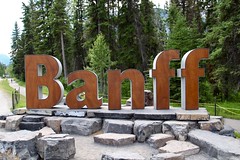 Banff's welcome sculpture sign