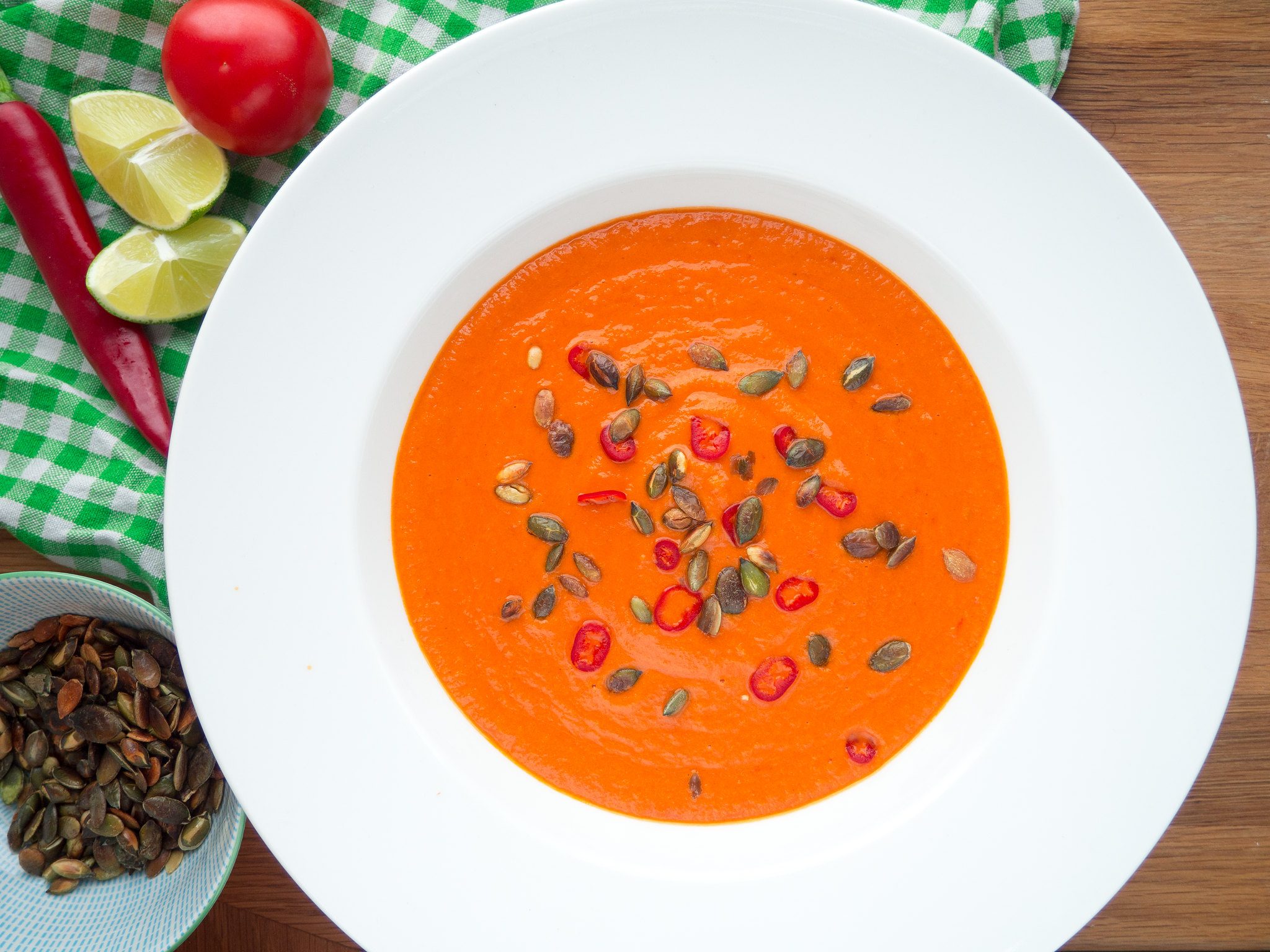 Recipe for Homemade Spicy Tomato Lime Coconut Soup
