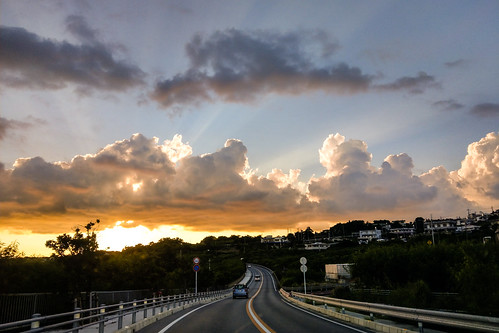 nanjōshi okinawaken 日本 jp sunset 日落 夕陽 馬路 駕駛 driving road cloud sun
