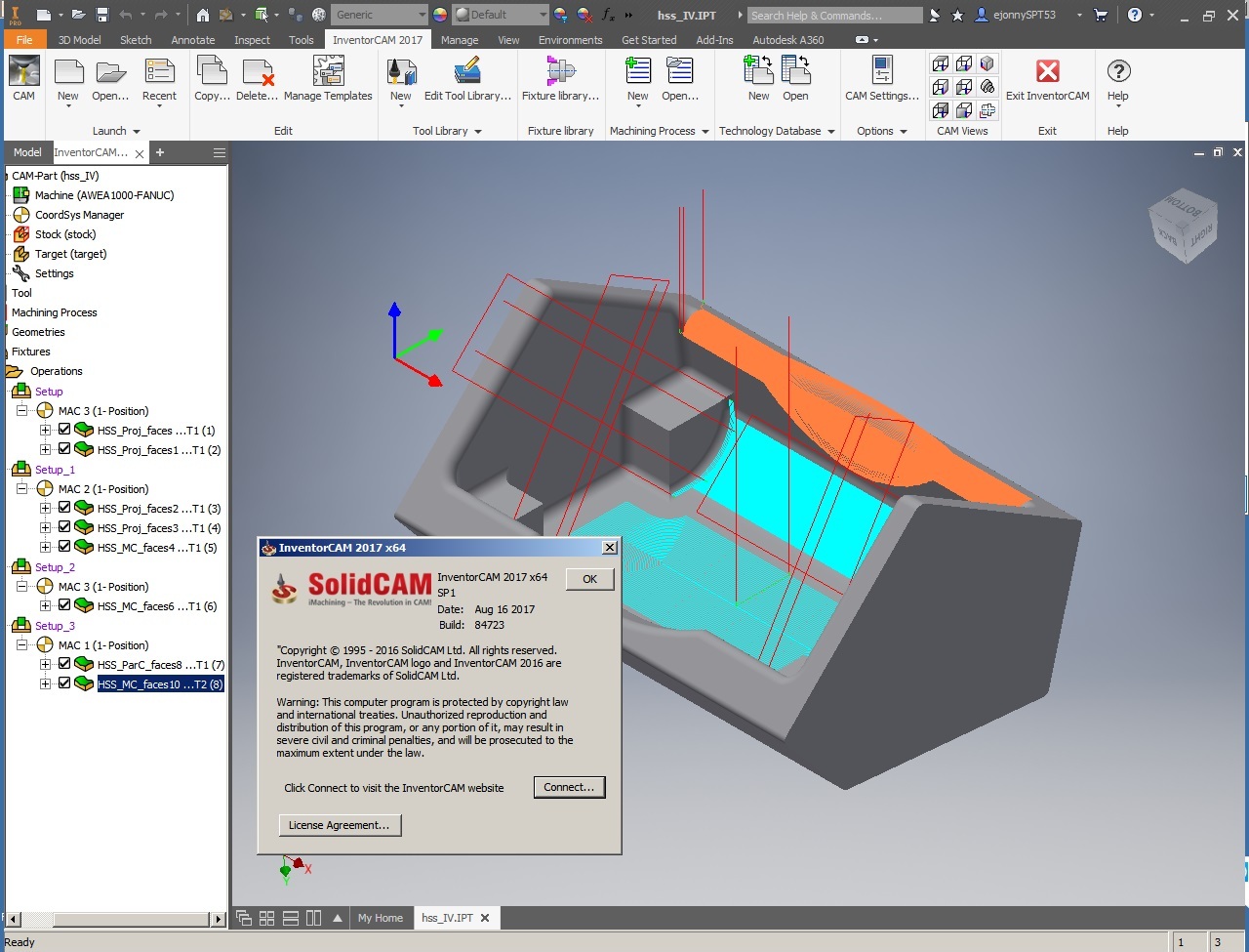 Machining with InventorCAM 2017 SP1 for inventor full license