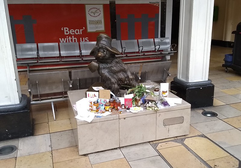 Paddington Bear statue at Paddington Station