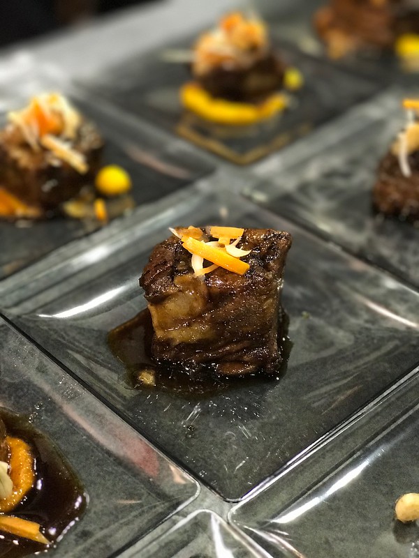 Tamarind Braised Beef Short Ribs with ginger, carrot coulis and pickled lily bulbs