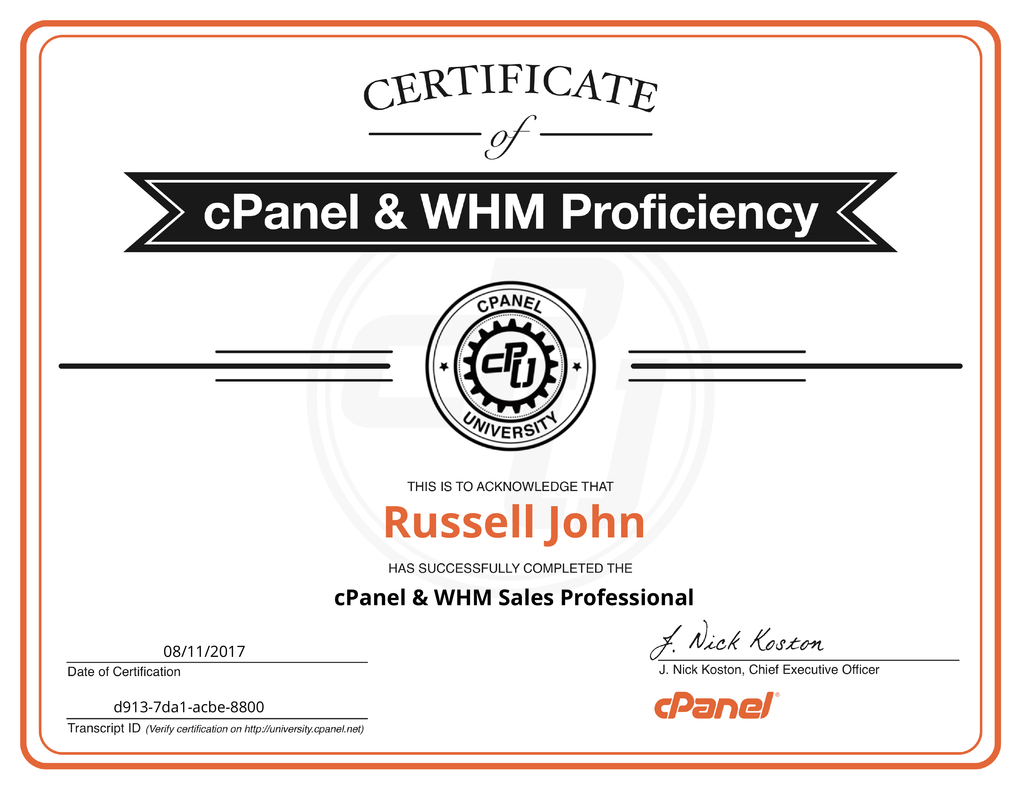 cPanel & WHM Sales Professional