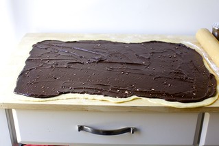 rolled out and covered with chocolate