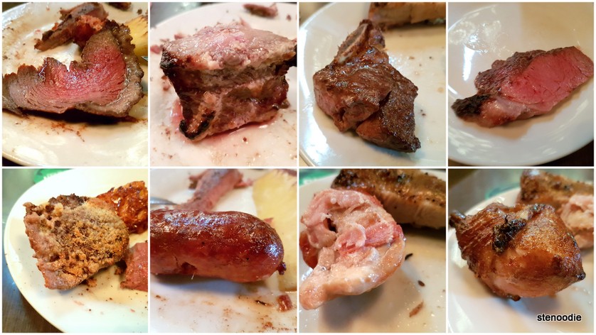 various cuts of grilled meats 