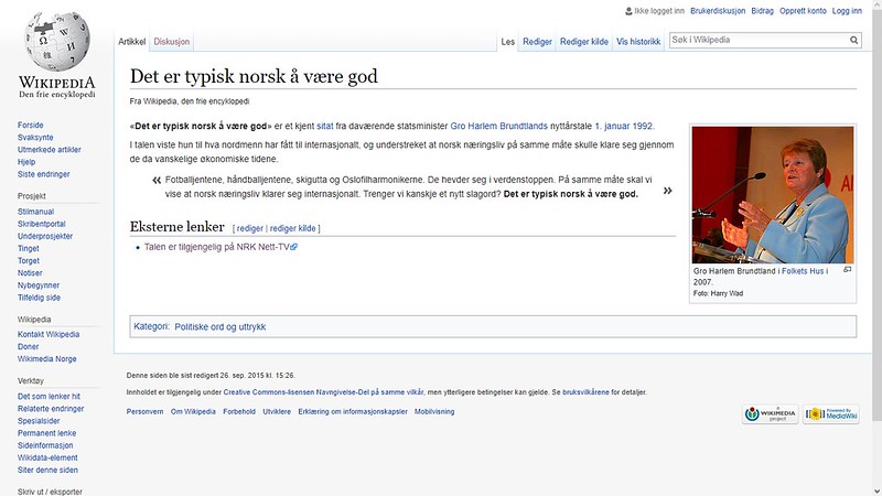 det er typisk norsk å være god wiki