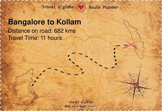 Map from Bangalore to Kollam