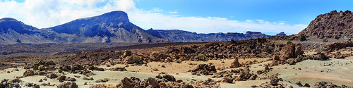las cañadas teide national park tenerife spain panorama landscape lava field rocks mountains