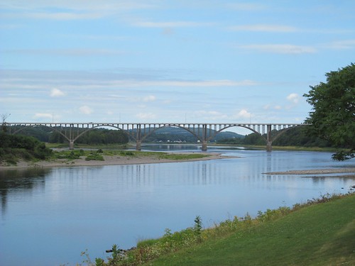 river saintjohnriver bridge hughjohnflemmingbridge newbrunswick nouveaubrunswick canada hartland carletoncounty