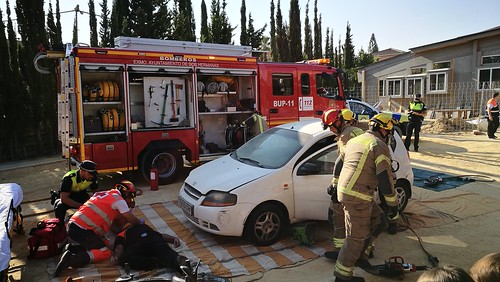 Simulacro de accidente de tráfico en el Colegio Europa Semana de la Movilidad