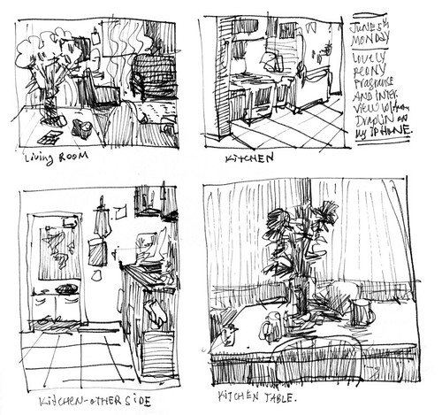 Sketchbook #105: Thumbnails of life around Peonies