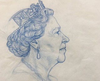 Jody Clark sketch Queen's head
