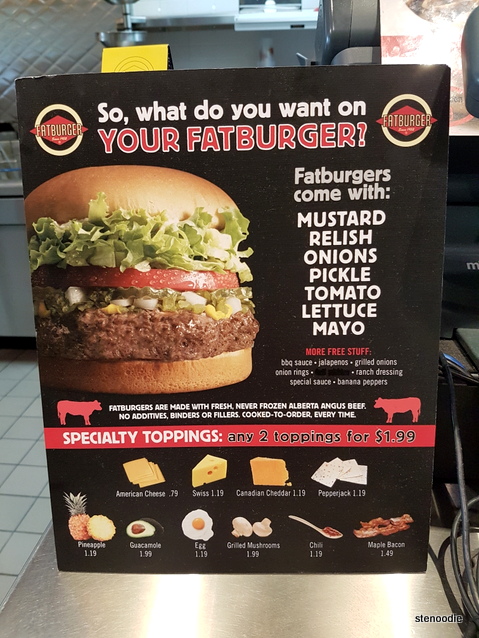 Fatburger condiment selections