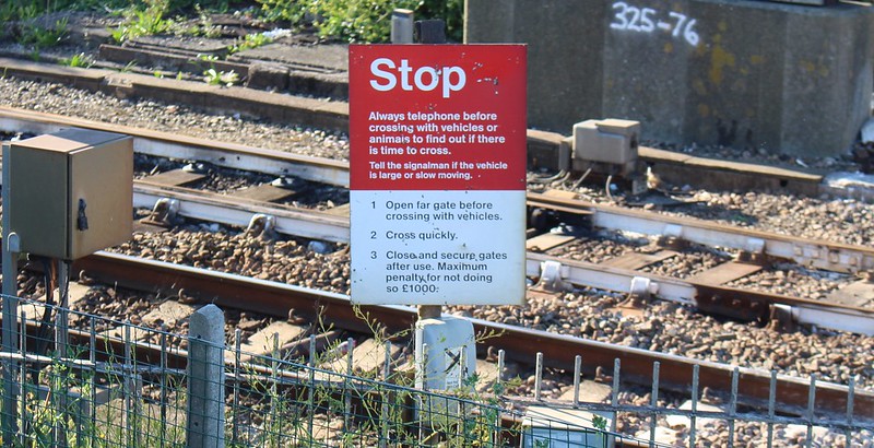 Railway crossing warning sign, Penzance