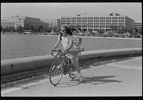 Man and boy on bike in DC