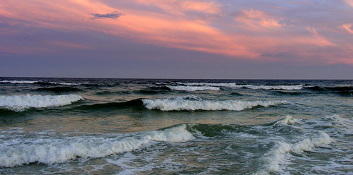 sunset gulf ocean beach clouds florida
