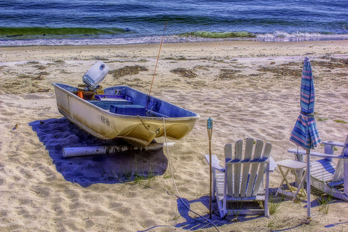 beach shore coast water ocean sea sand surf wave boat skiff chair landscape leisure vacation destination color hdr art nature outdoors umbrella shadow calm relax