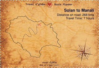 Map from Solan to Manali