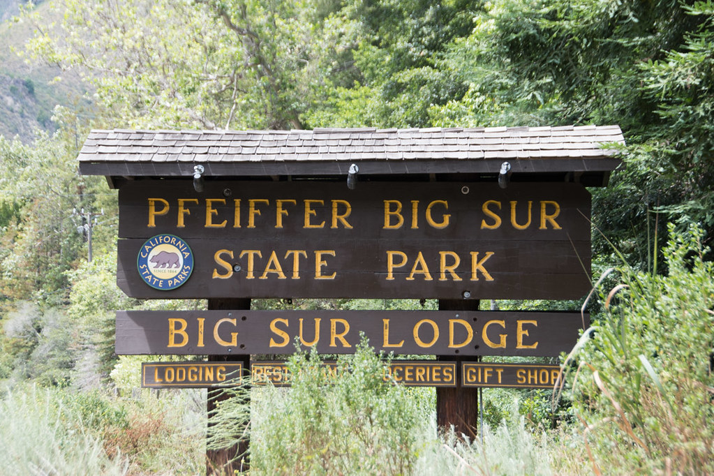 Pfeiffer Big Sur State Park Entrance sign