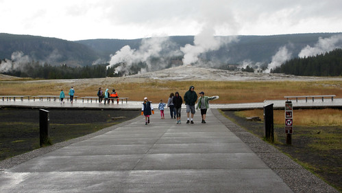 Early morning visit to Old Faithful