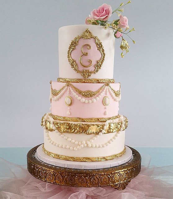 Gold and Pink Baroque Cake by Sugar Art Molds - Moulds