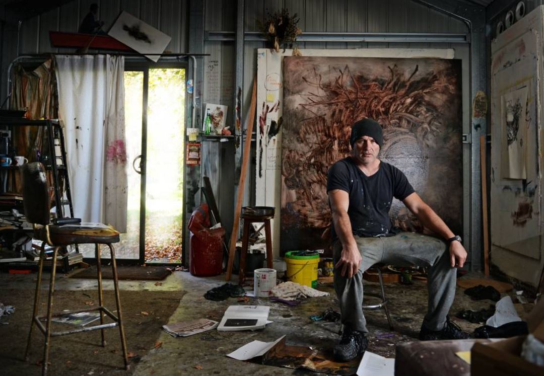 Peter Gardiner in his studio, 2014