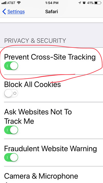 Prevent Cross Site Tracking