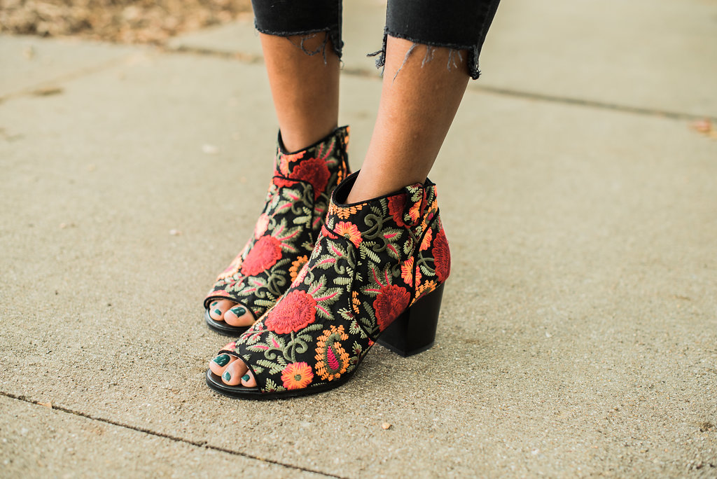 DSW embroidered booties