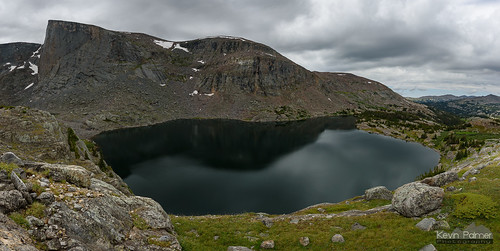 cloudpeakwilderness bighornmountains wyoming july summer losttwinlakes glacial cirque cliffs wall granite cloudy stormy overcast clouds nikond750 panorama panoramic water tokina1628mmf28 scenic view boulders