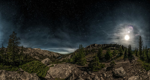 midnightsun cloudpeakwilderness bighornnationalforest backpacking hiking highcountry wyoming moon stars fullmoon alpine lakegeneva