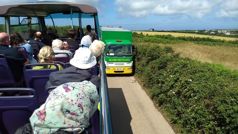 On the bus from Penzance to Lands End, Cornwall