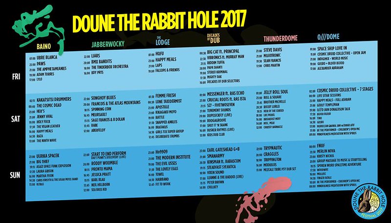 Doune the Rabbit Hole set times 2017