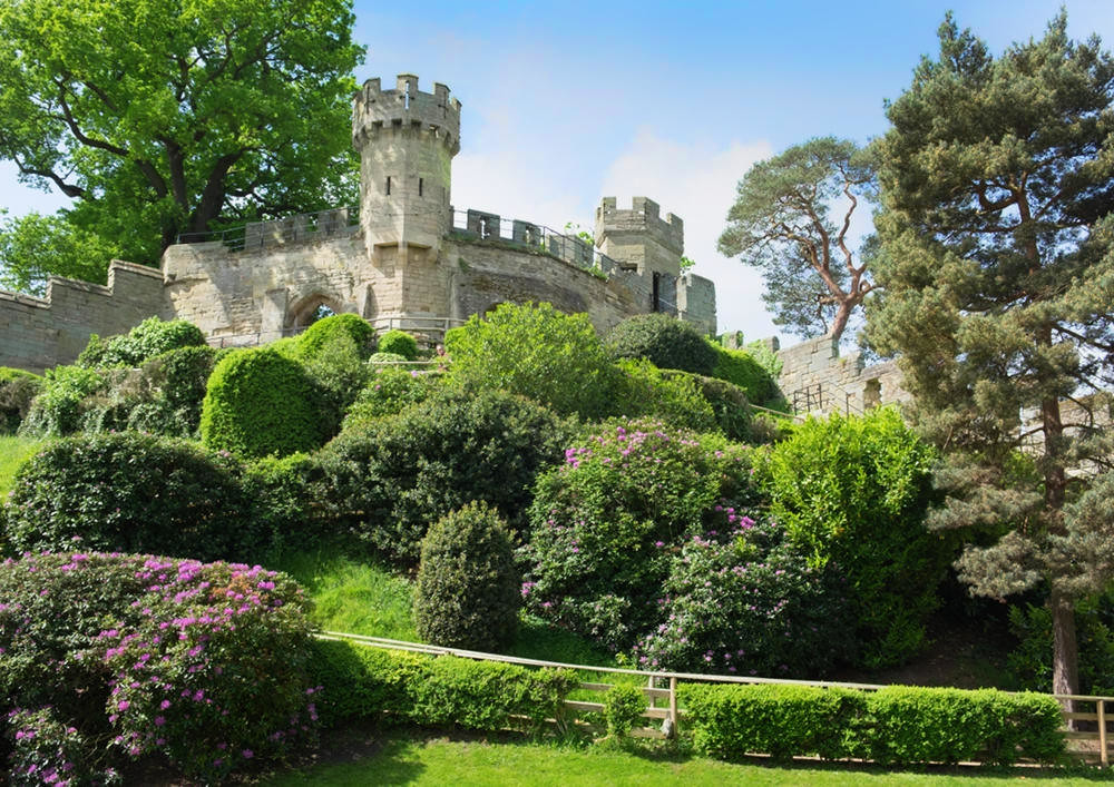 The Mound, Warwick Castle. Dating from 1068, this is the oldest part of the castle, which is a Grade I listed building in England. Credit DeFacto