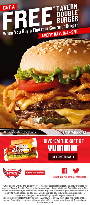 2017-Sep-4 Red Robin promotion