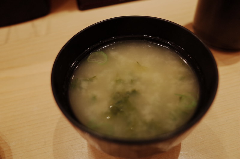 日比谷魚がし日本一得盛り握りのあおさの味噌汁