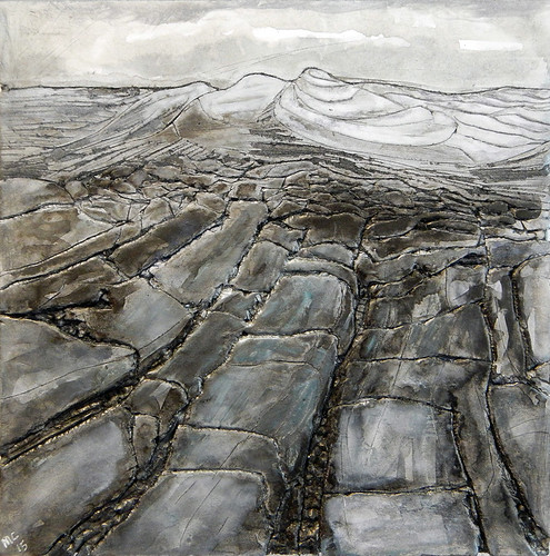 A painting in the Skibbereen Art Co-op captures the rock textures on the beaches of Ireland