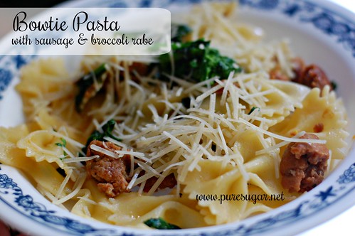 Bowtie Pasta with Sausage & Broccoli Rabe
