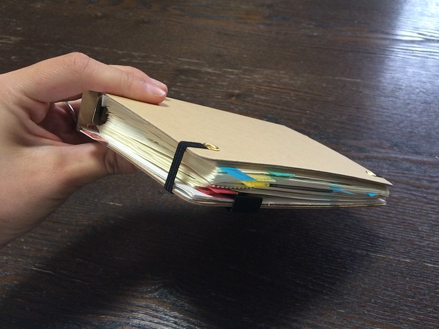 ハトメパンチで簡単ゴムバンド 勝手に開くノートとおさらば でこっち散財log