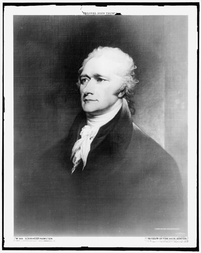 lexander Hamilton. Reproduction of painting by John Trumbull, Prints and Photographs Division.