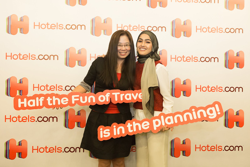 Hotels.com’s Regional Marketing Director Jessica Chuang With Actress Elfira Loy During The Launch Of The “Half The Fun Of Travel” Campaign