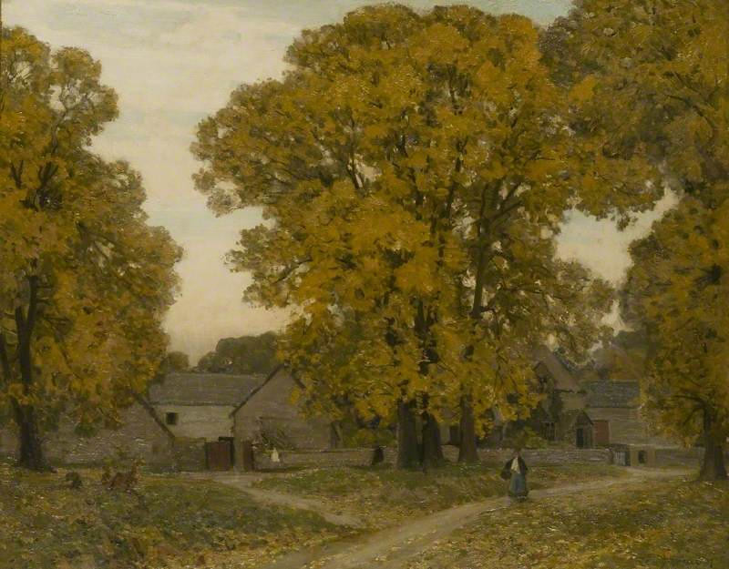 Autumn in Gloucestershire by Alfred East (1844 - 1913)