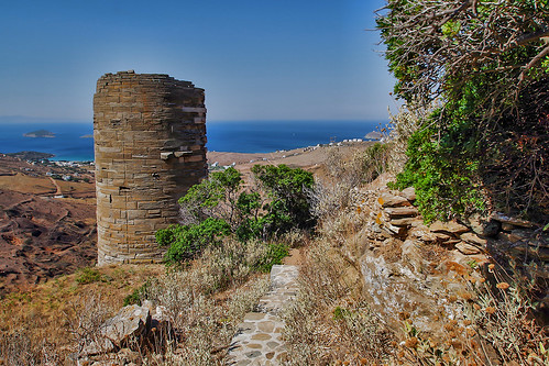 tower medieval heritage monument andros greece pentaxks2 outdoors day landscape tamron sky sea