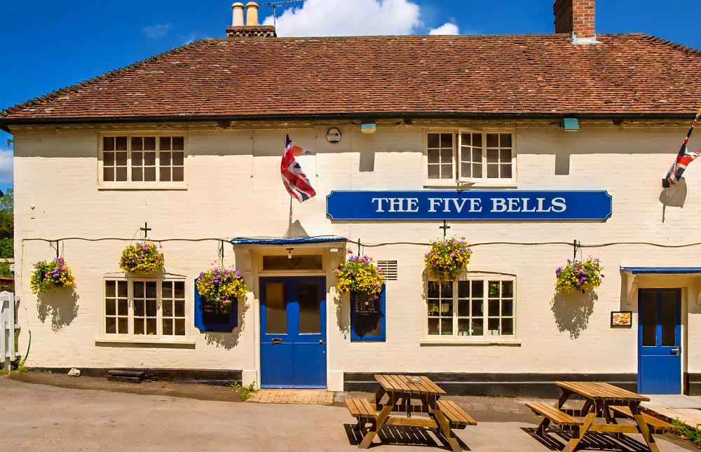 The Five Bells pub in Nether Wallop, Hampshire. Credit Anguskirk, flickr
