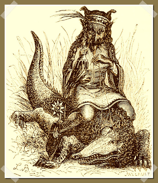 Agares as depicted in Collin de Plancy's Dictionnaire Infernal, 1863 edition.