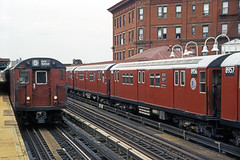 US NY NYC Subway Simpson St. Station, White Plains Rd. Line - R-33 8956 etc.