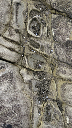 The rock textures on the beach near Loop Head Lighthouse in Ireland