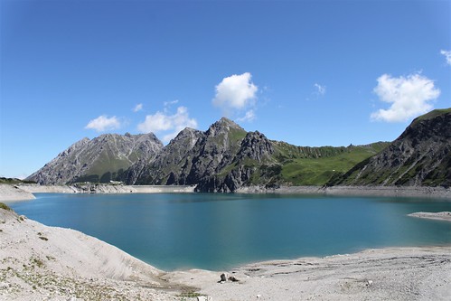 view of lake with blue water