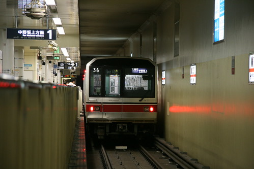 Tokyo Metro 02 series(80s) in Honan-cho.Sta, Bunkyo,Suginami Tokyo, Japan /Aug 5, 2017